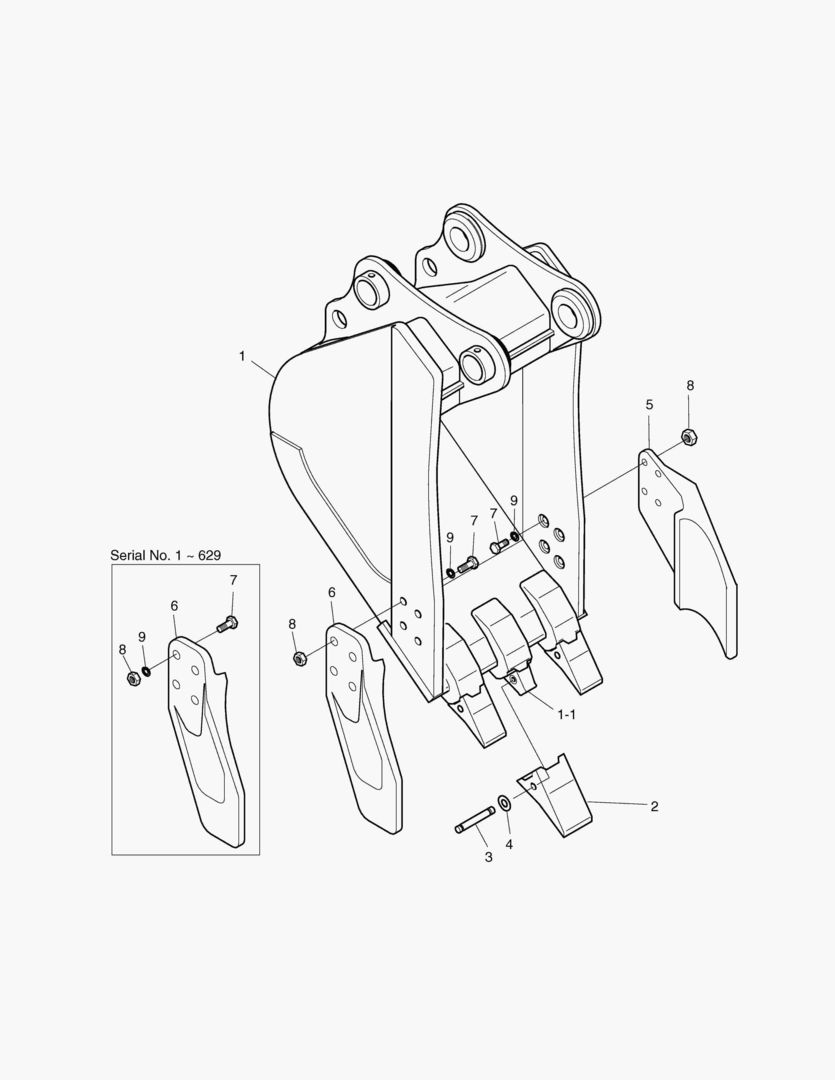 Спецтехника 6490 BUCKET-0.25гЋҐ SIDE PIN TYPE
