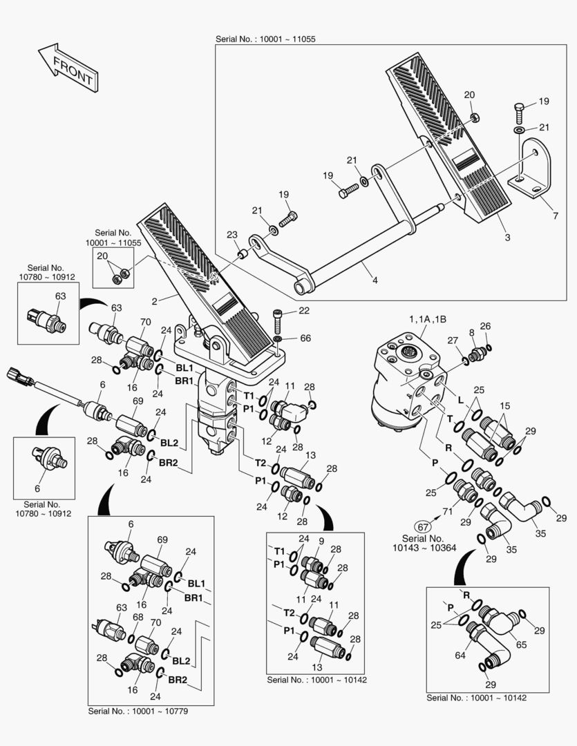1210 BRAKE PEDAL VALVE & STEER UNIT