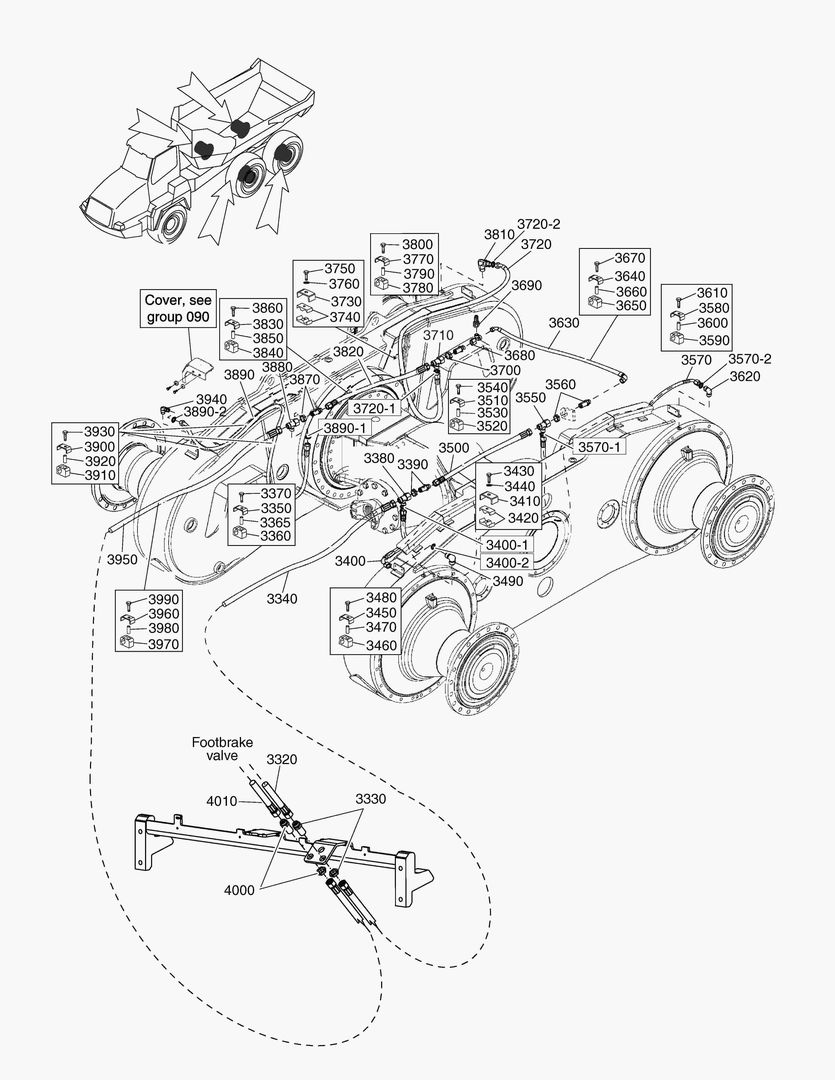 G190-210 BRAKE SYSTEM REAR TANDEM