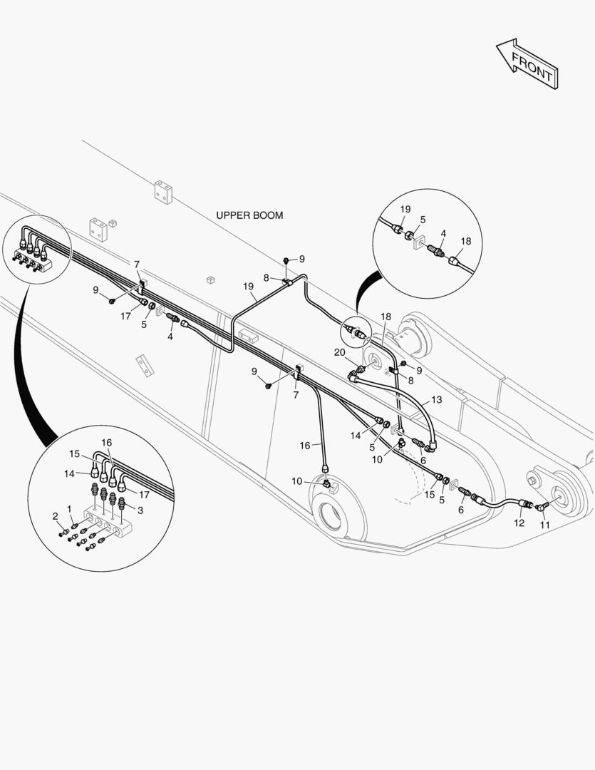 ТРУБОПРОВОД СМАЗОЧНОЙ СИСТЕМЫ - ВЕРХНЯЯ СТРЕЛА