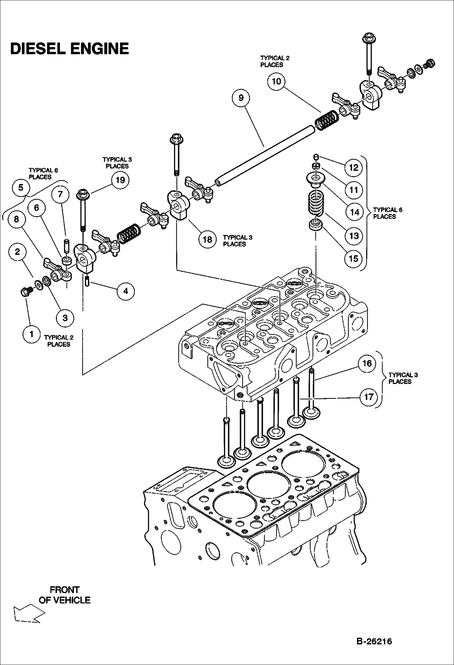 КЛАПАНЫ И КОРОМЫСЛО КЛАПАНОВ ДИЗЕЛЬ