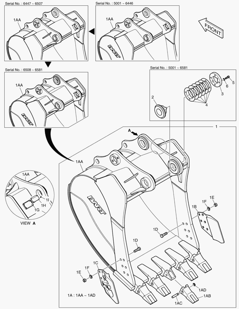 6780 BUCKET ASS`Y - 1.42mВі(48`) - SIDE PIN