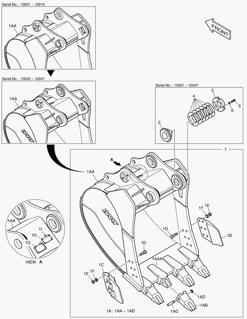 7020 BUCKET - 1.55гЋҐ(48`) - SIDE PIN