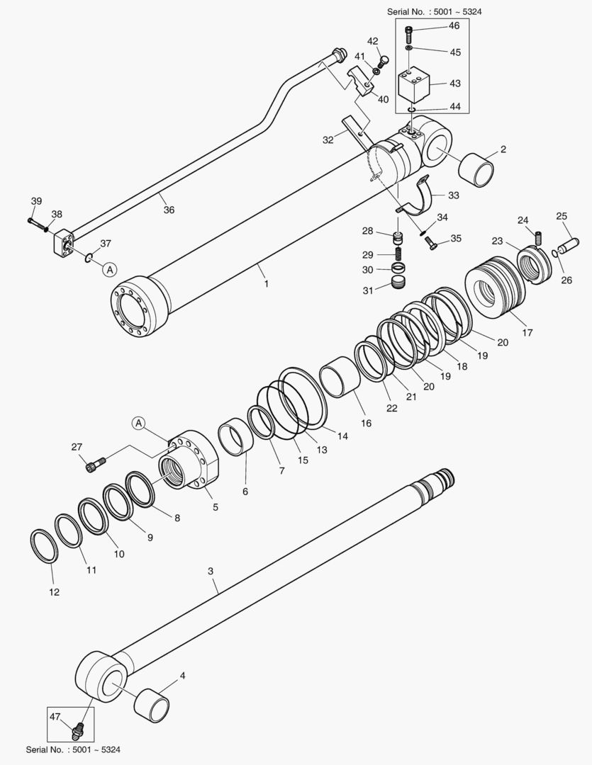 Спецтехника 4380 ARM CYLINDER - ARM 2.5m (ARTI. BOOM) [5001~7057] - главное фото