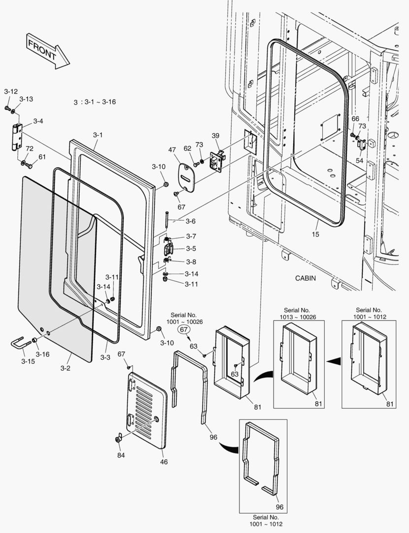 КАБИНА(4) - ДВЕРЬ В СБОРЕ(ПРАВОСТОРОННИЙ)