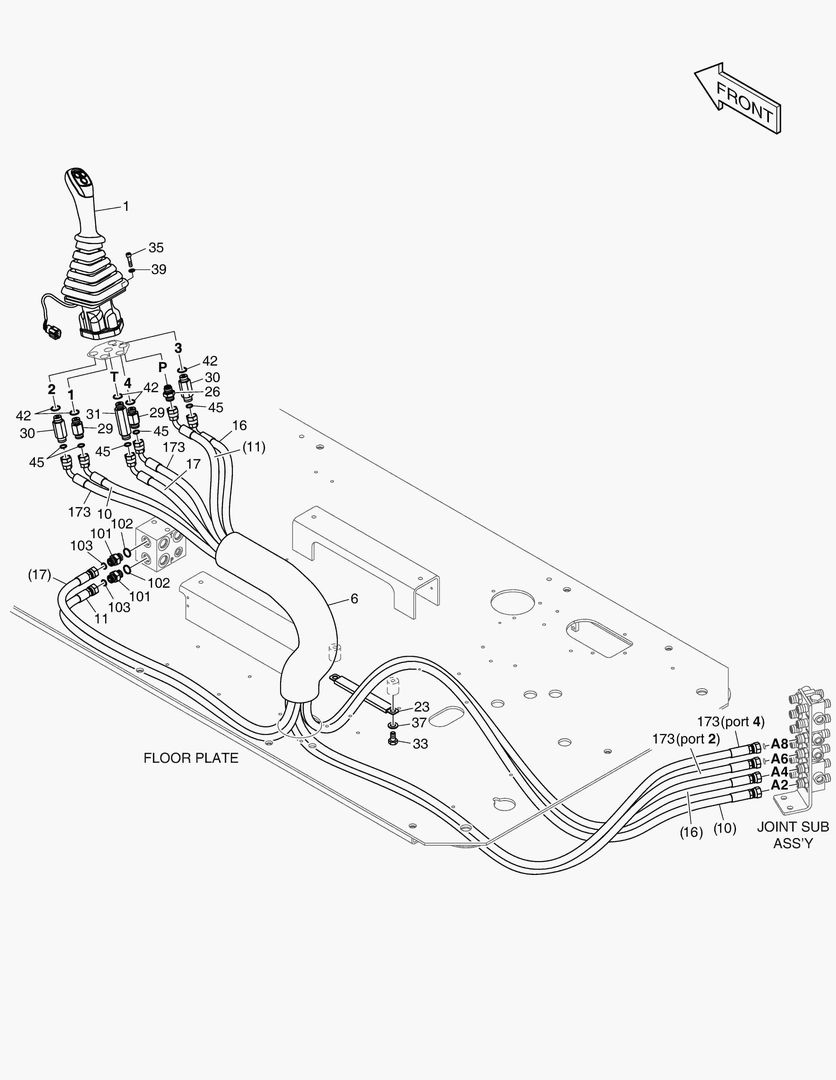 1400 PILOT PIPING(8) - JOYSTICK(L.H)