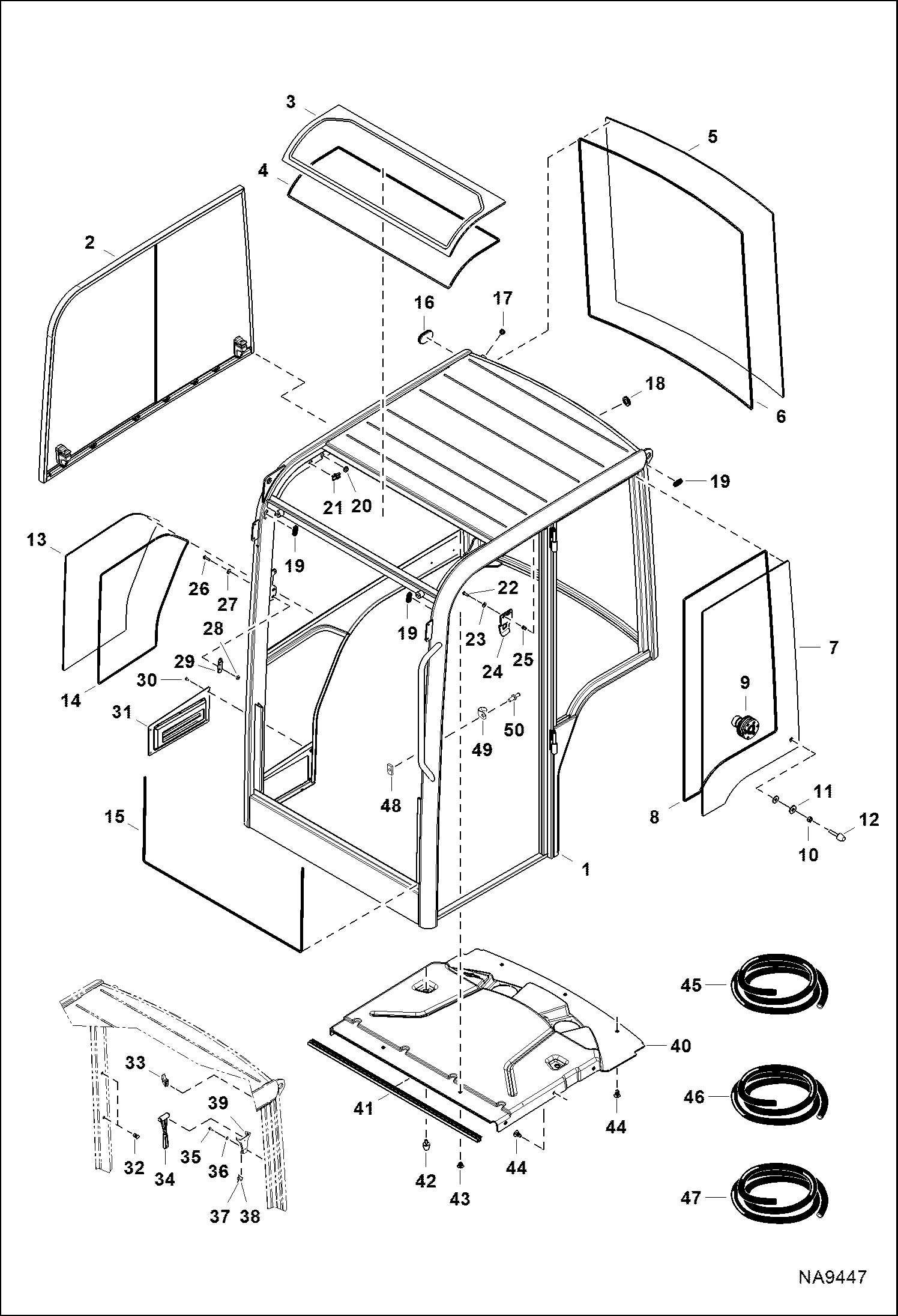 КАБИНА ОПЕРАТОРА (ОКНА И УПЛОТНЕНИЯ)