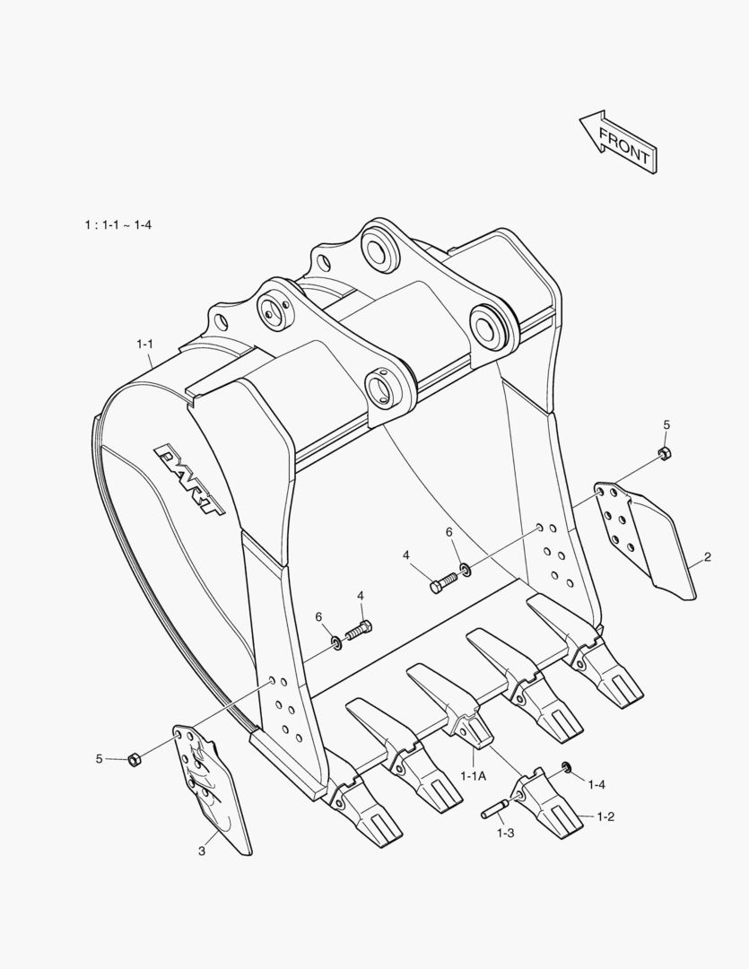 3120 BUCKET - 1.65mВі(54`) - SIDE PIN