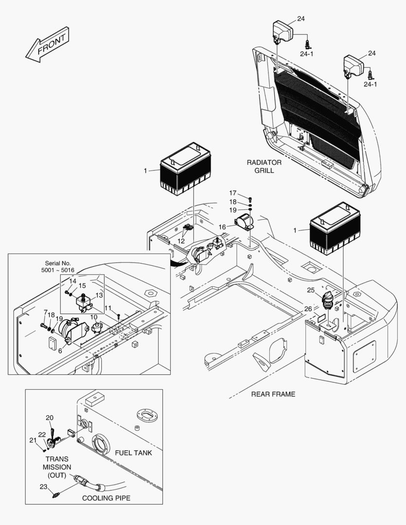 1480 ELECTRIC PARTS(1) - BATTERY & REAR LAMP