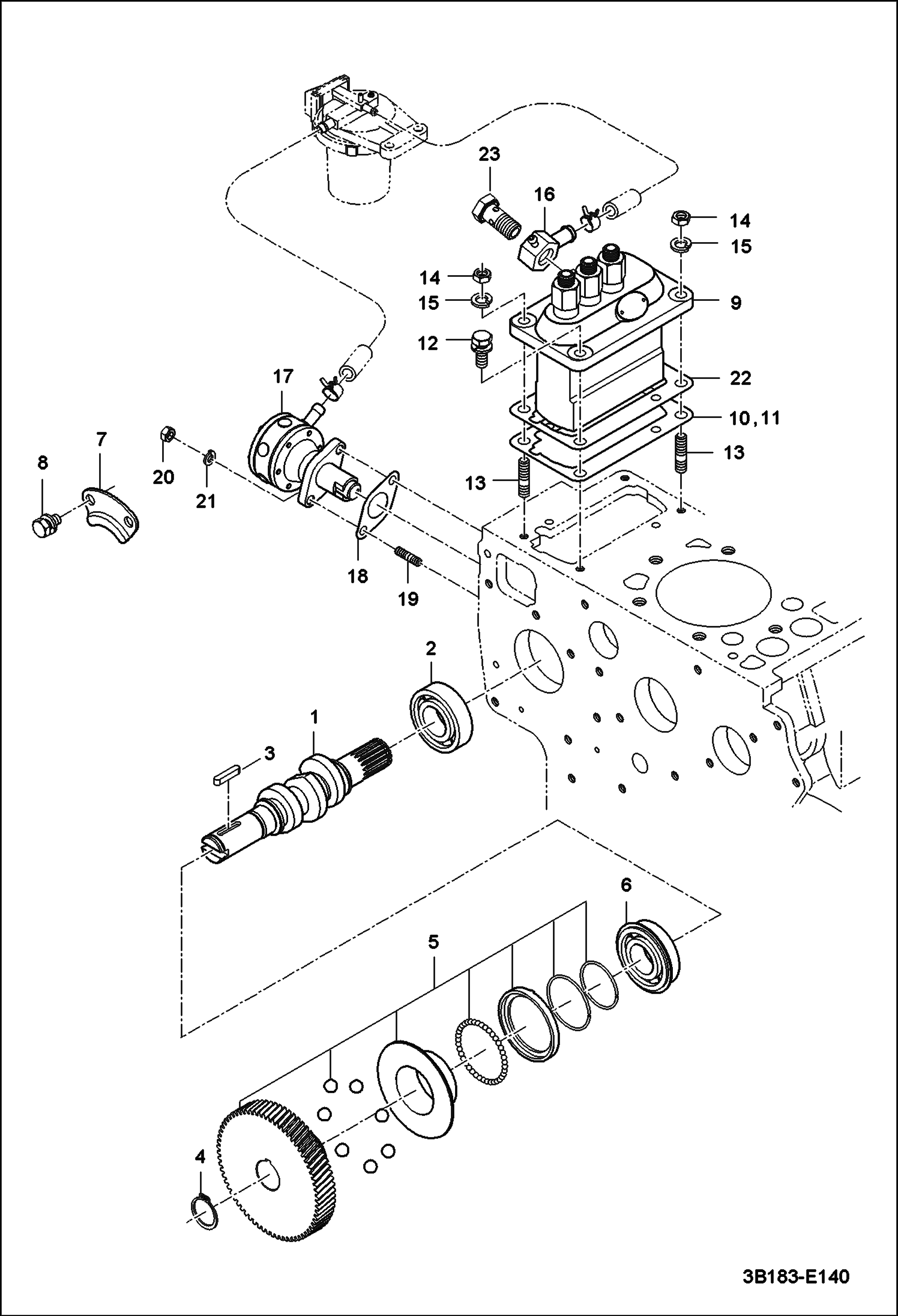 Схема ТОПЛИВНЫЙ РАСПРЕДЕЛИТЕЛЬНЫЙ ВАЛ В СБОРЕ