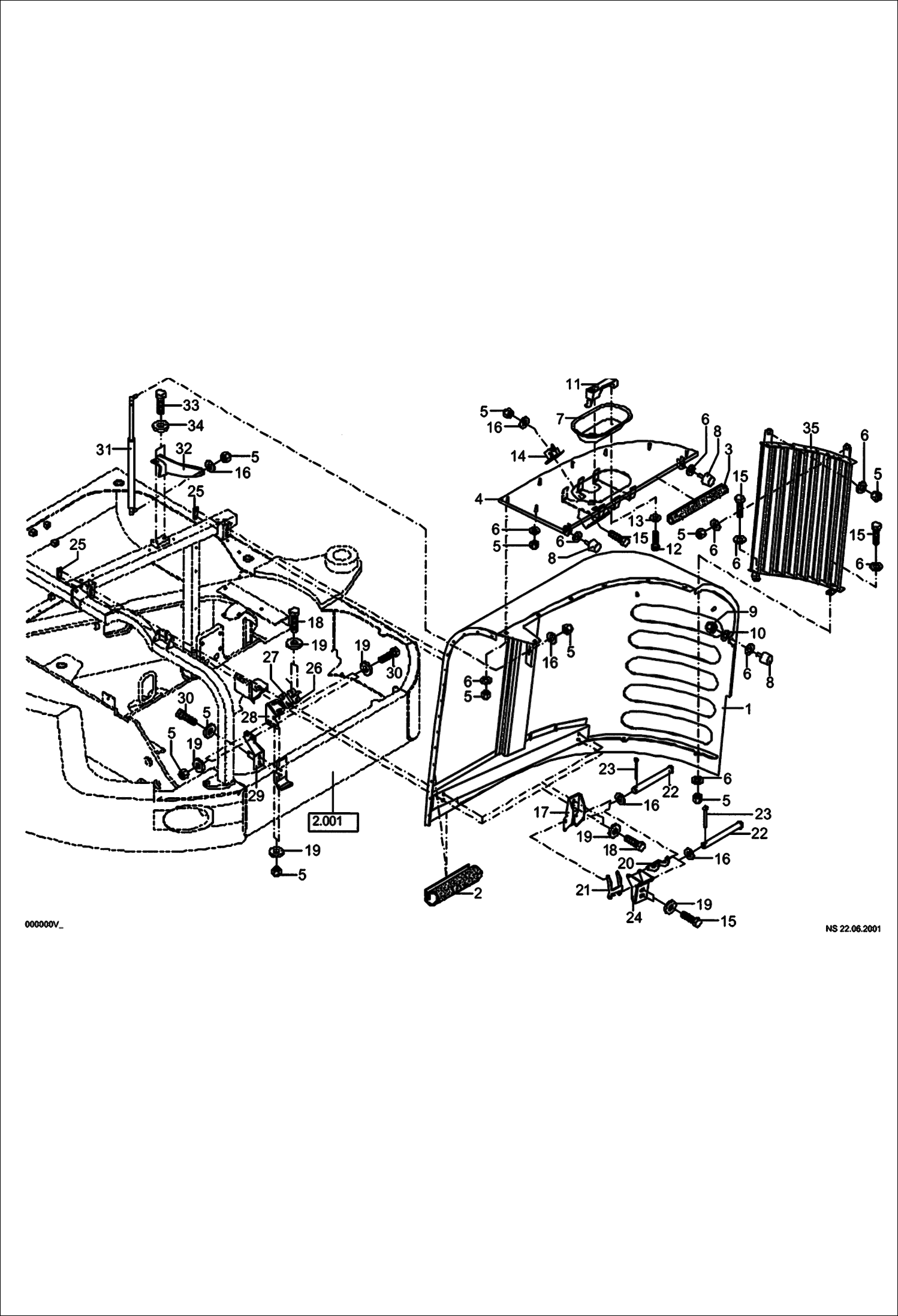 КАПОТ ДВИГАТЕЛЯ (СЕРИЙНЫЙ НОМЕР 522311359 И НИЖЕ)