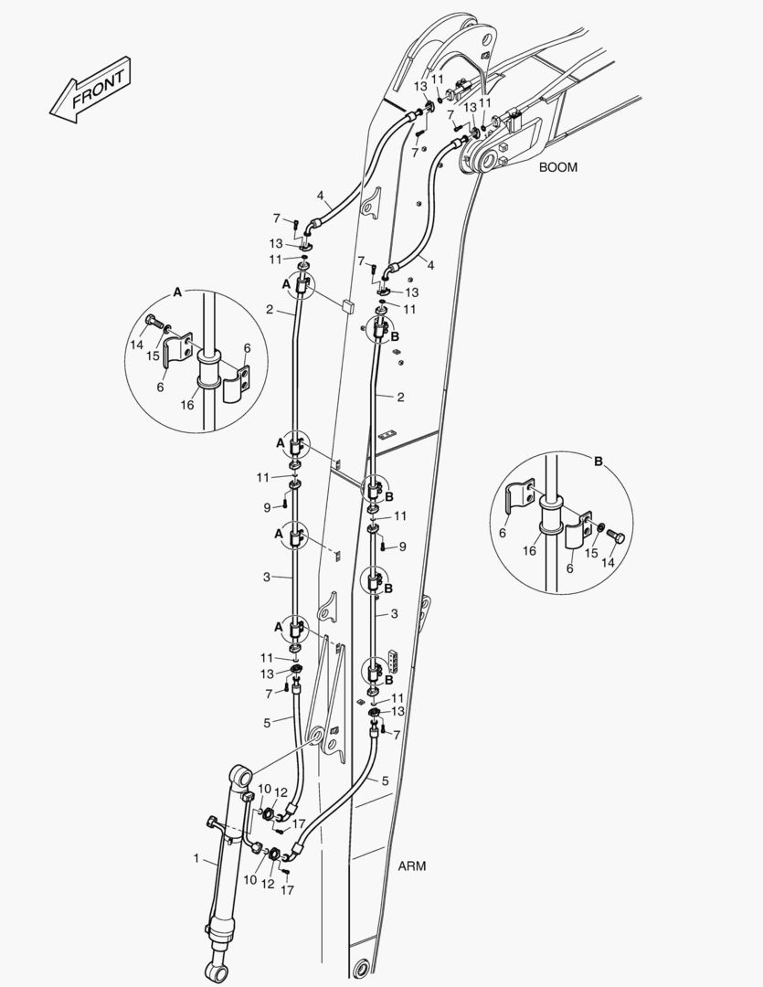 ГИДРОСИСТЕМА РУКОЯТИ - РУКОЯТЬ 6.2 м