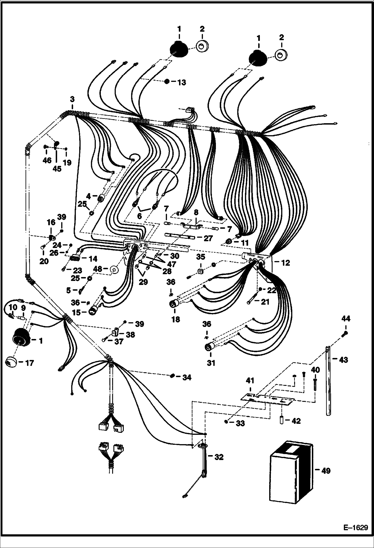 Схема ЭЛЕКТРООБОРУДОВАНИЕ КАБИНЫ (СЕРИЙНЫЙ НОМЕР 51001 ЧЕРЕЗ 51413)