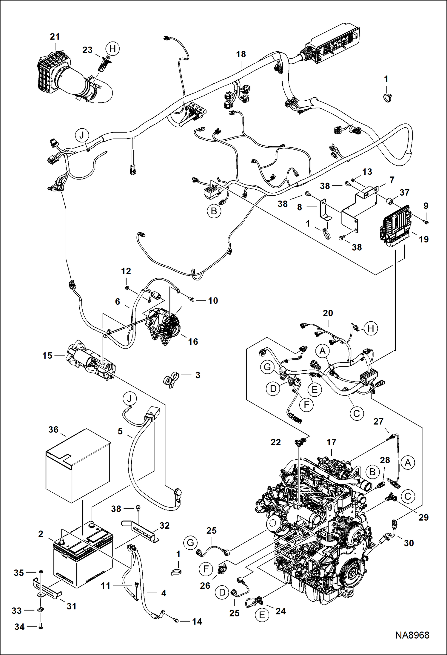 ЭЛЕКТРИЧЕСКАЯ СХЕМА (Датчики двигателя, АКБ, Генератор и стартер)