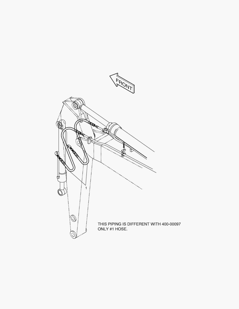 ПЕРЕДНИЙ ТРУБОПРОВОД-СТРЕЛА4.6 м+РУКОЯТЬ2.25 м