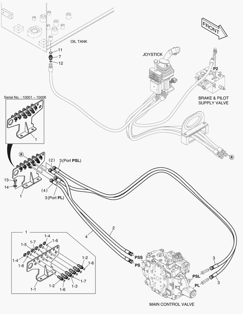 ТРУБОПРОВОД СЕРВОУПРАВЛЕНИЯ - 2 КАТУШКИ