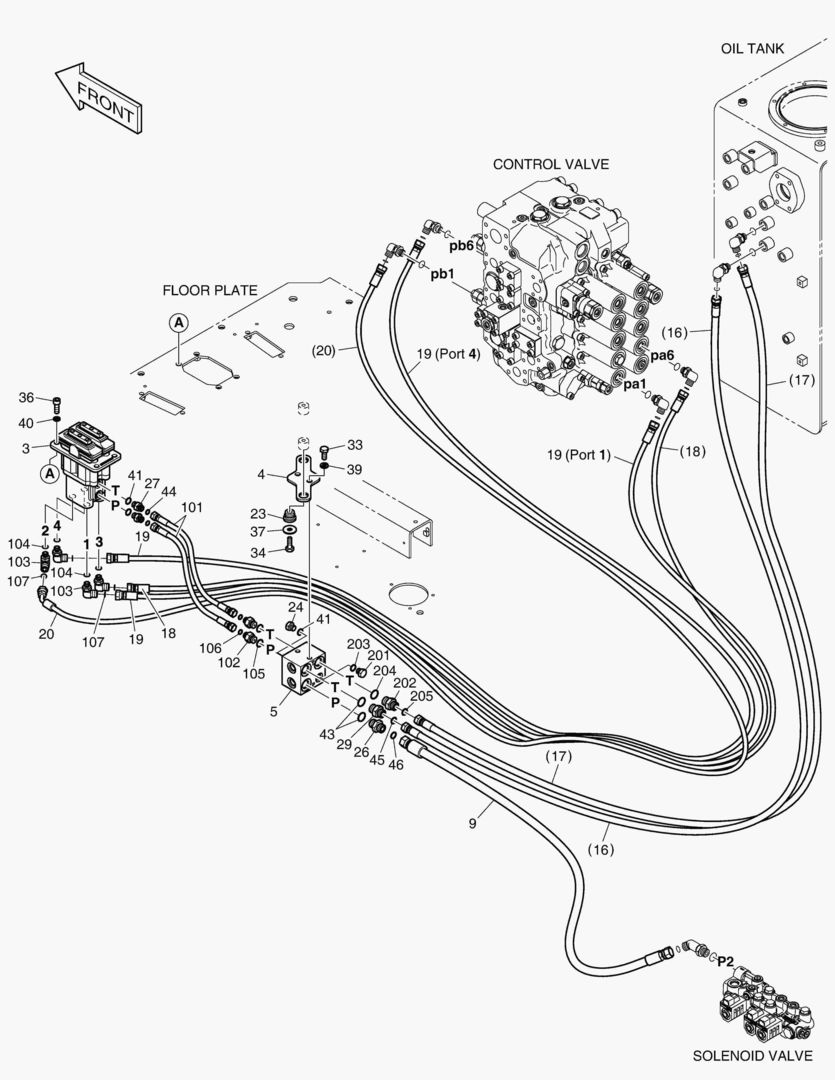 1420 PILOT PIPING(10) - PEDAL VALVE