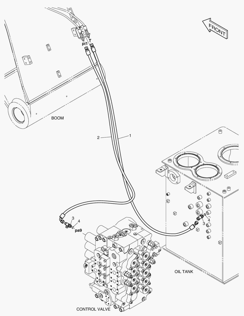 Схема ТРУБОПРОВОД СЕРВОУПРАВЛЕНИЯ-КЛАПАН ЗАМКА РУКОЯТИ