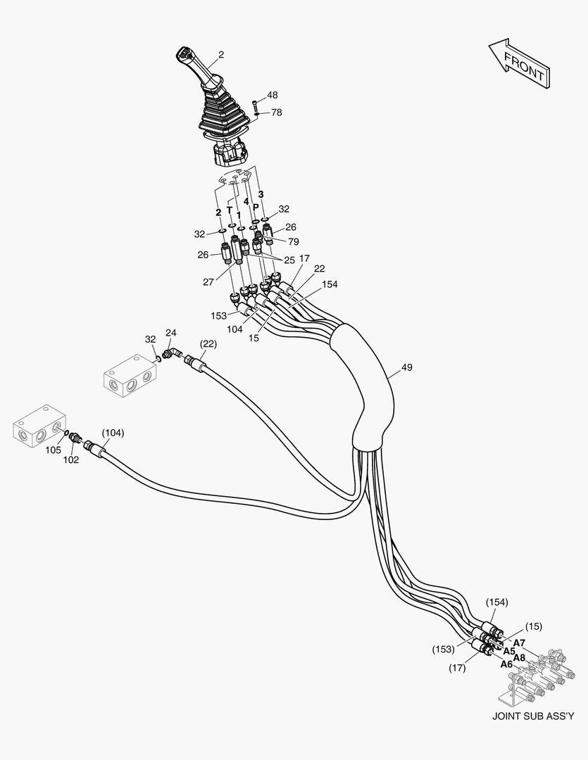 Схема 1370 PILOT PIPING(8) - JOYSTICK(R.H)