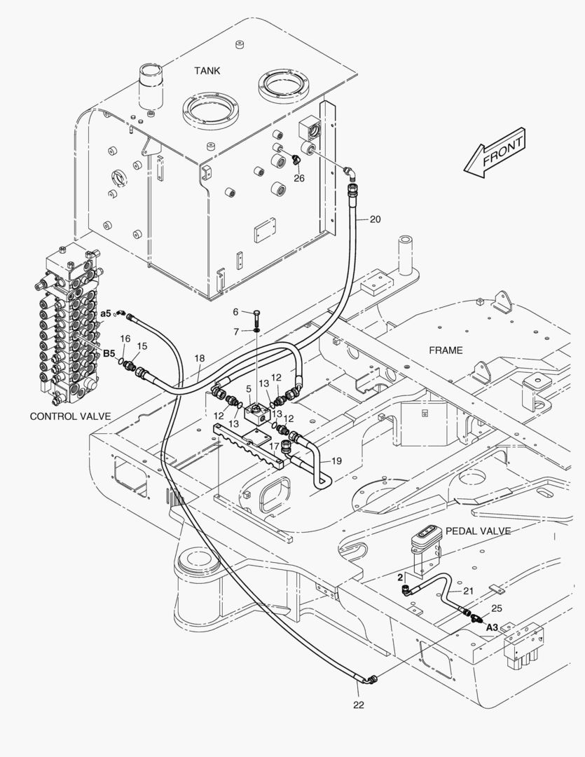 Схема 6280 MAIN PIPING-ONE & TWO WAY
