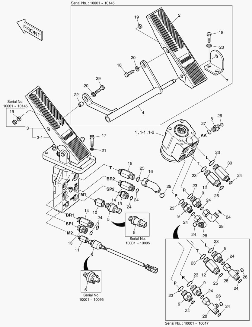 1230 BRAKE PEDAL VALVE & STEER UNIT