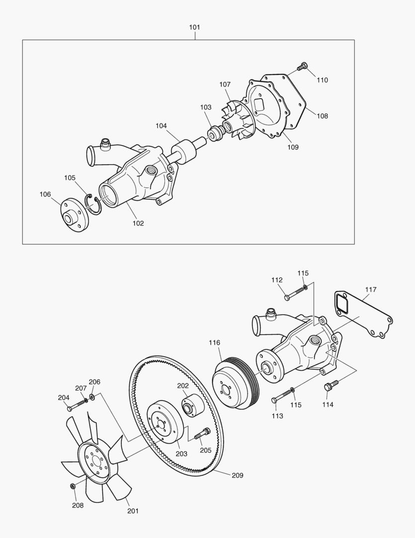 012 WATER PUMP & COOLING FAN