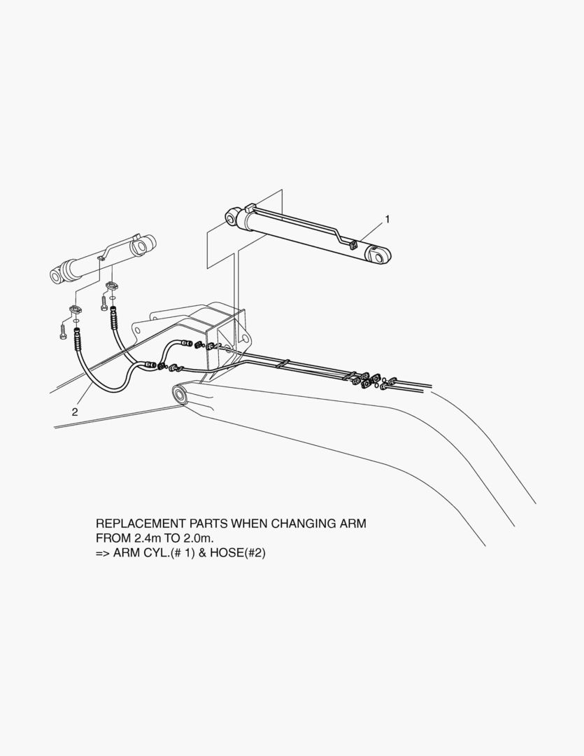 ПЕРЕДНИЙ ТРУБОПРОВОД-5.2 м СТРЕЛА+2.0 м РУКОЯТЬ