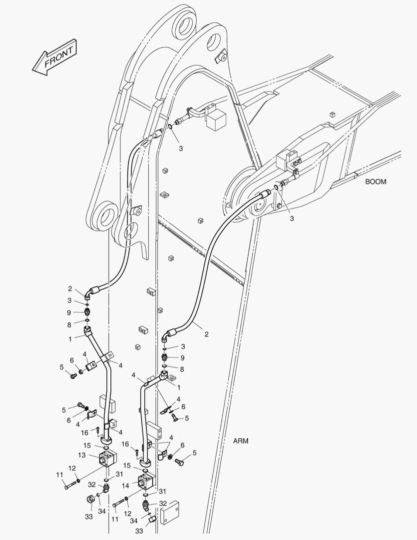 ГИДРОСИСТЕМА РУКОЯТИ - ВРАЩЕНИЕ(РУКОЯТЬ-2.9 м)(ГИДРАВЛИЧЕСКИЙ)