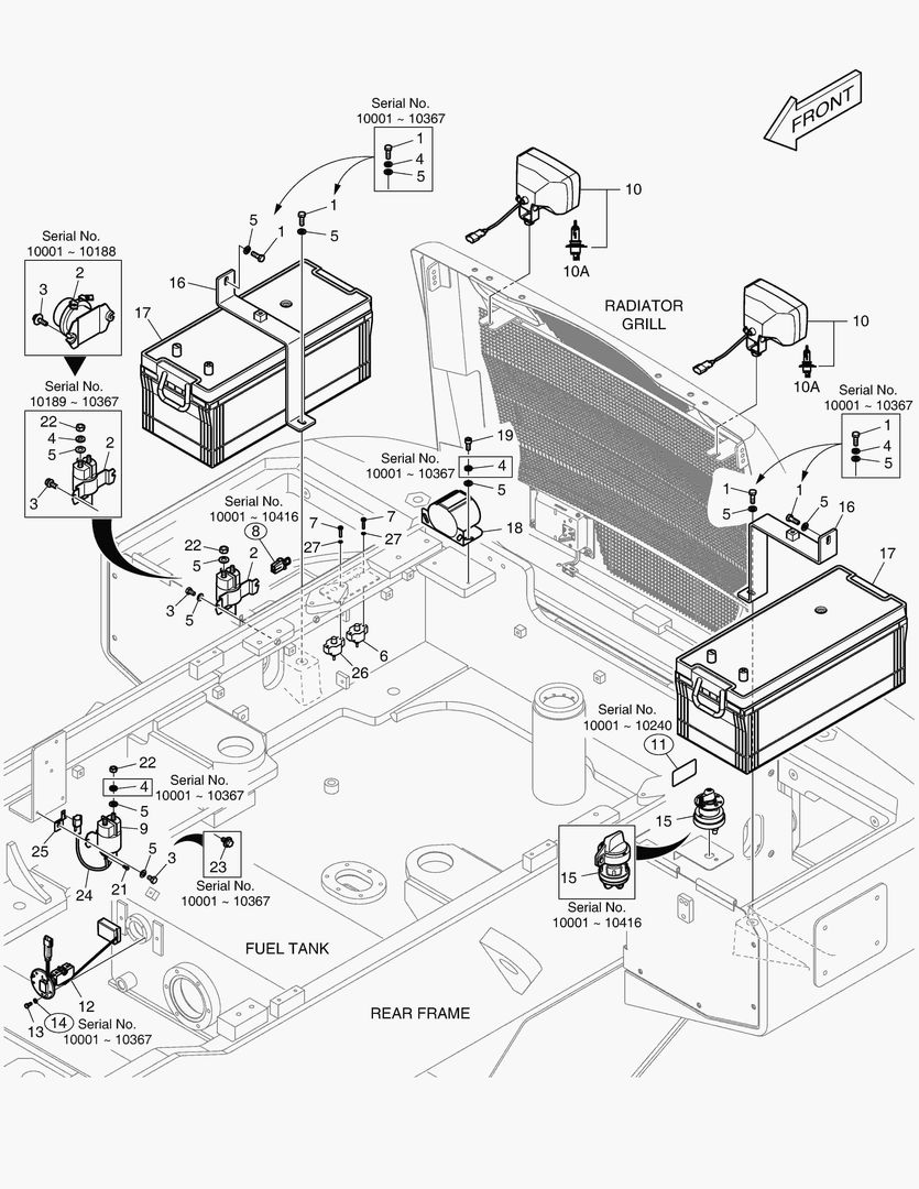 1460 ELECTRIC PARTS - BATTERY & REAR LAMP