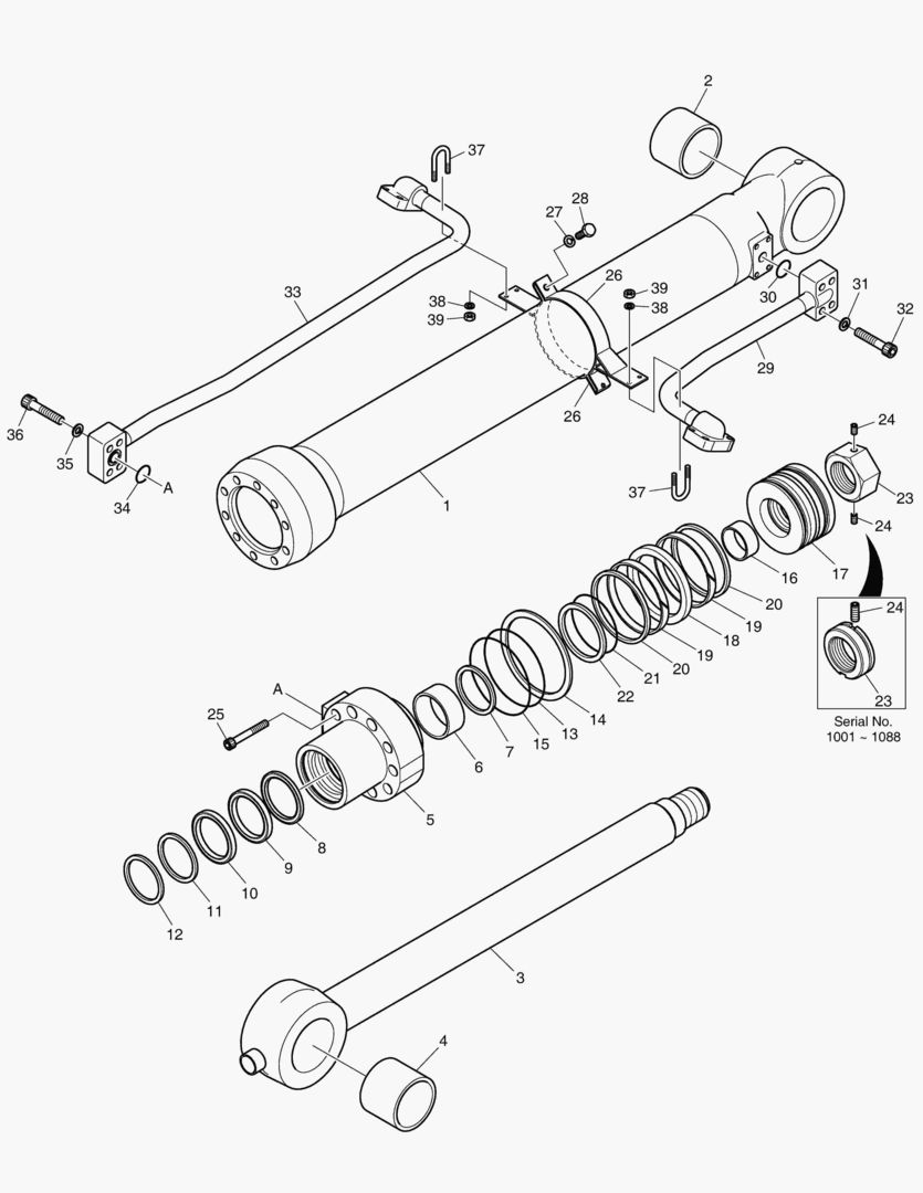 ЦИЛИНДР КОВША - РУКОЯТЬ 6.2 м
