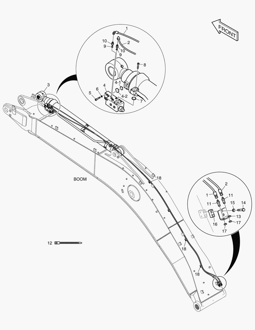 6690 BOOM PIPING - LOCK VALVE(BOOM 6.2m)