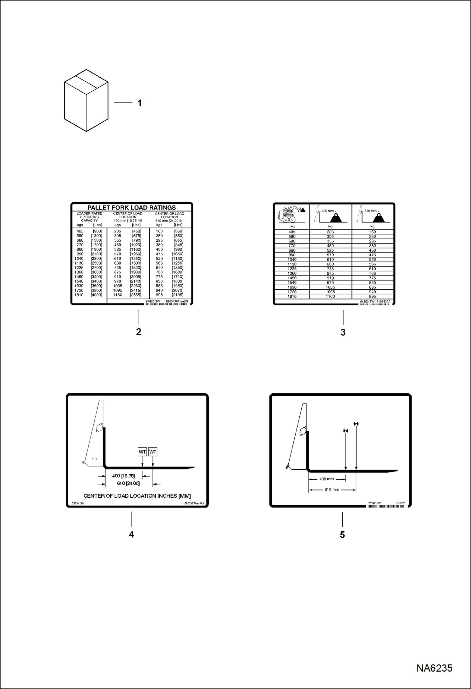 ВИЛОЧНЫЙ ЗАХВАТ ДЛЯ ПОДДОНОВ (ПРЕДУПРЕЖДАЮЩИЕ ТАБЛИЧКИ) (БЕЗ ТЕКСТА) (42-- 2309) (48-- 2308)