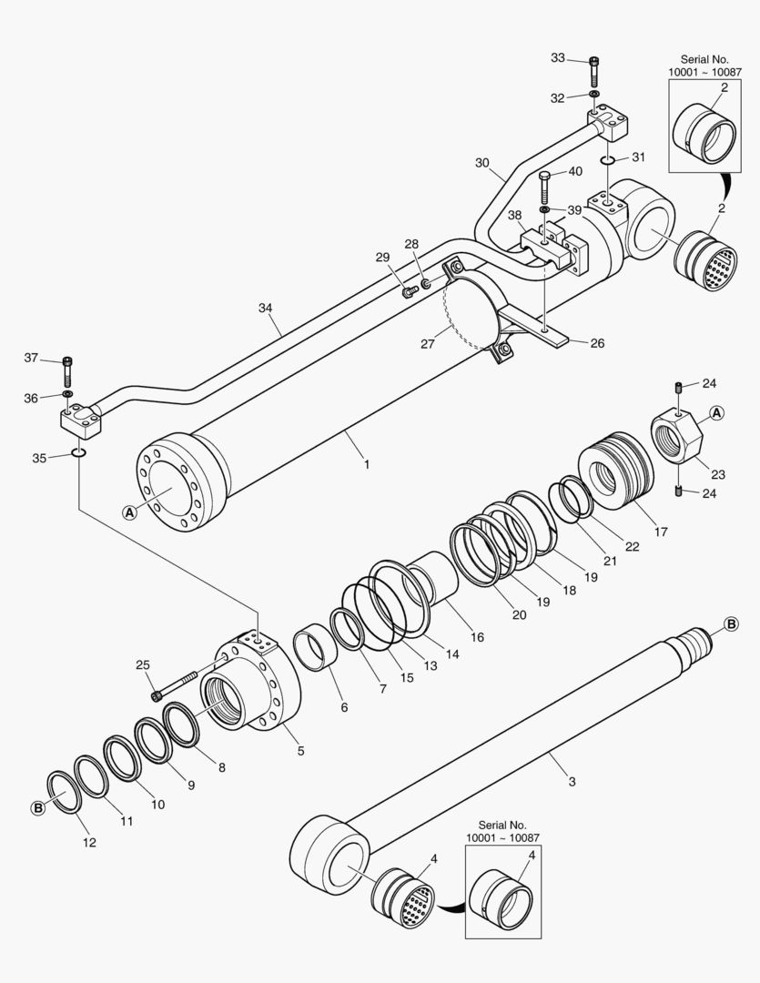 ЦИЛИНДР СТРЕЛЫ - ЛЕВОСТОРОННИЙ(EXCA)