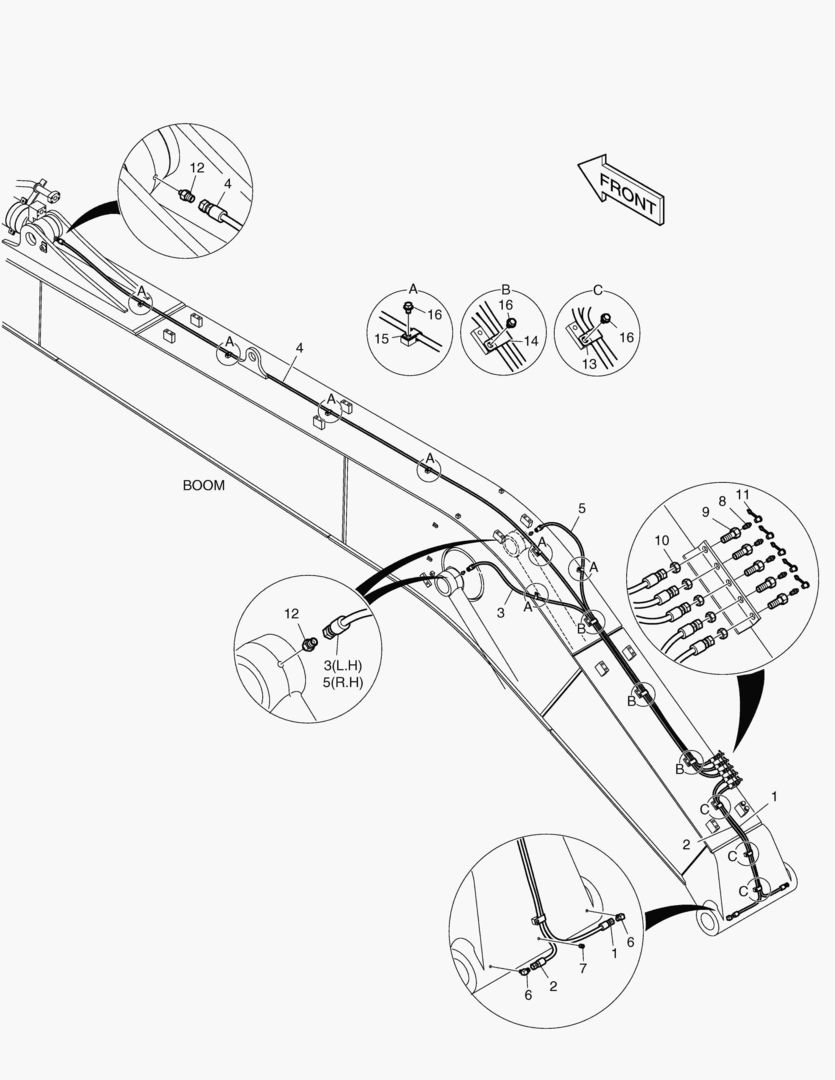 6970 LUBRICATION PIPING - BOOM 8.5m [5001~5390]