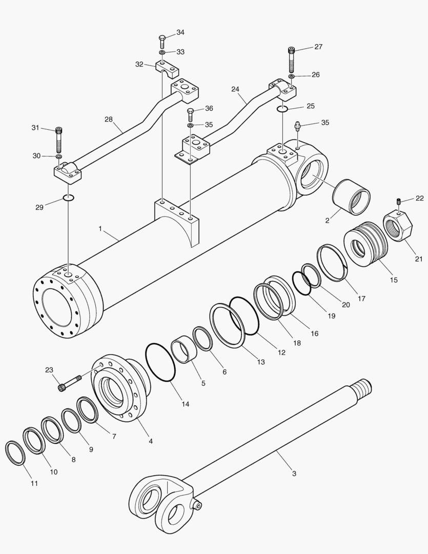 ГИДРОЦИЛИНДР ПОДЪЕМА-ЛЕВОСТОРОННИЙ