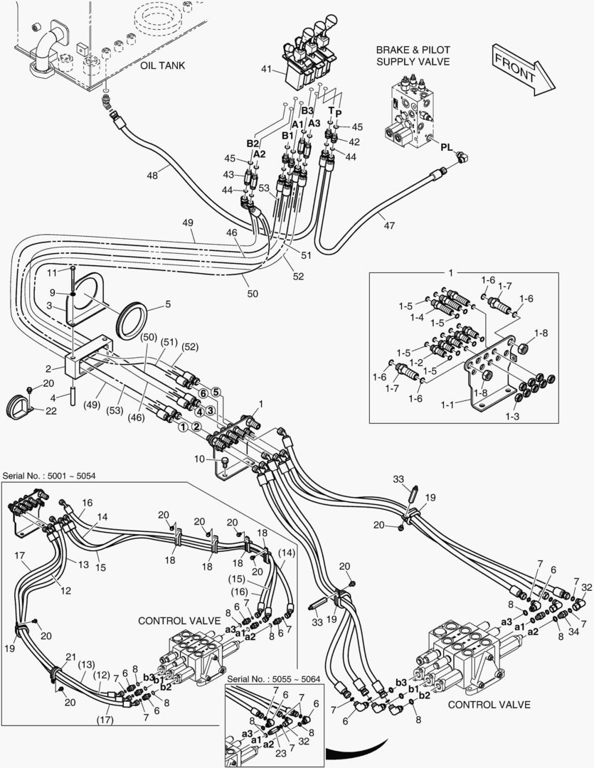 ТРУБОПРОВОД СЕРВОУПРАВЛЕНИЯ - ПАЛЕЦ + 3 КАТУШКИ