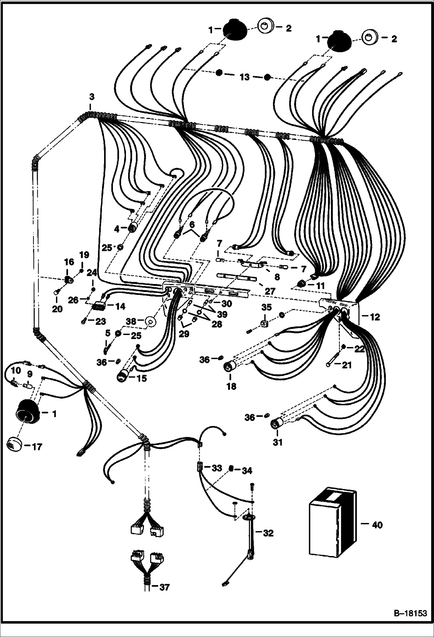 Схема ЭЛЕКТРИЧЕСКАЯ СИСТЕМА КАБИНЫ (СЕРИЙНЫЙ НОМЕР 13001 ЧЕРЕЗ 19999)