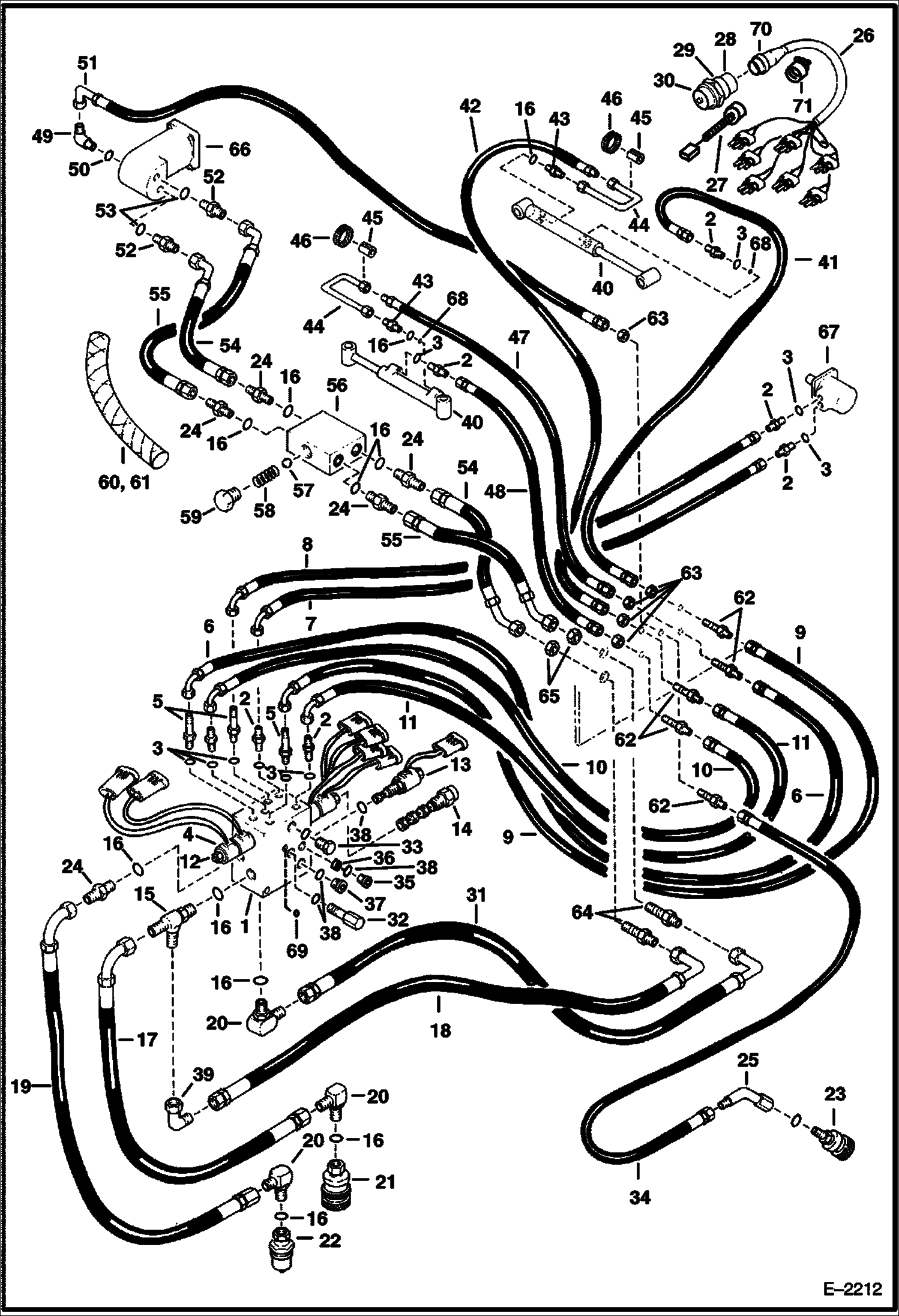 МАШИНА ДЛЯ ИЗМЕЛЬЧЕНИЯ ПНЕЙ (СХЕМА ГИДРАВЛИЧЕСКОЙ СИСТЕМЫ) (SG50 702100101 - 00264)