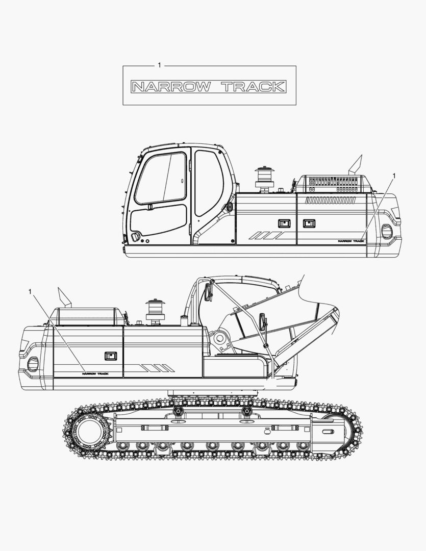 ПРЕДУПРЕЖДАЮЩАЯ ТАБЛИЧКА - УЗКИЕ ГУСЕНИЦЫ