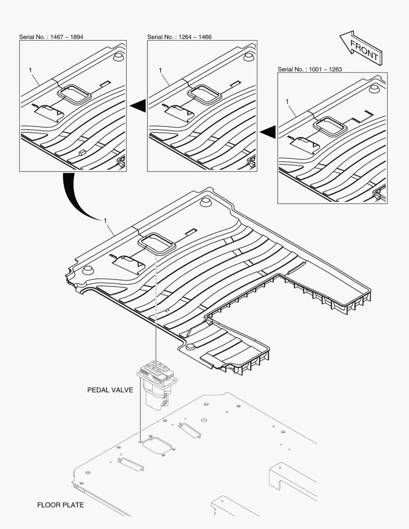 7530 FLOOR MAT - ONE PEDAL(L.H)