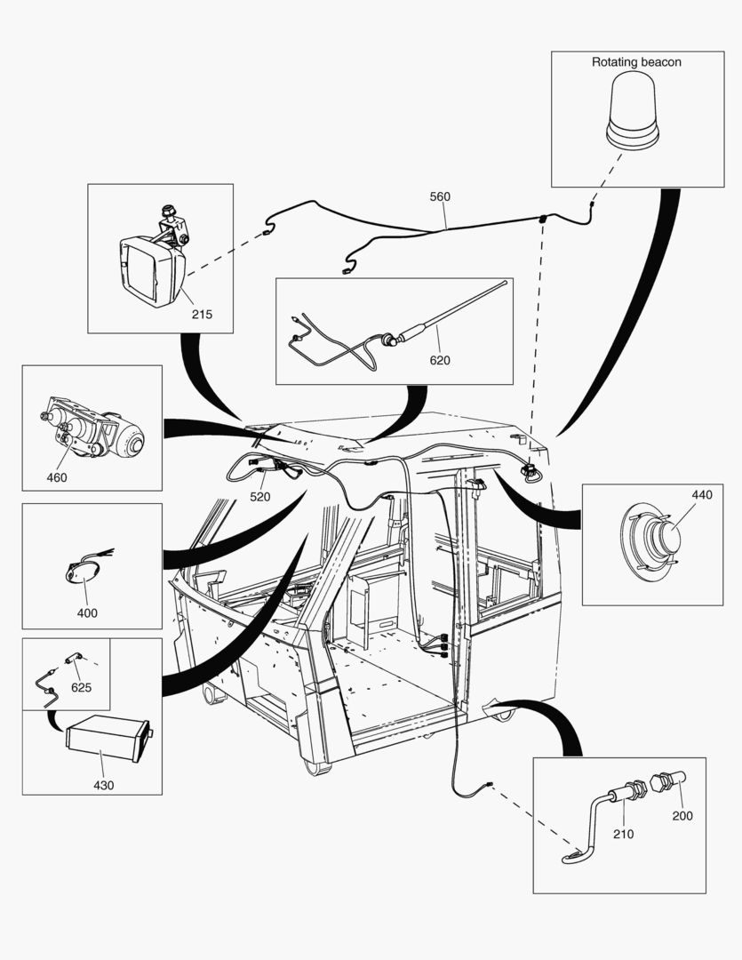 Спецтехника G305-200 EL.SYSTEM CABIN, ROOF CABLE SET