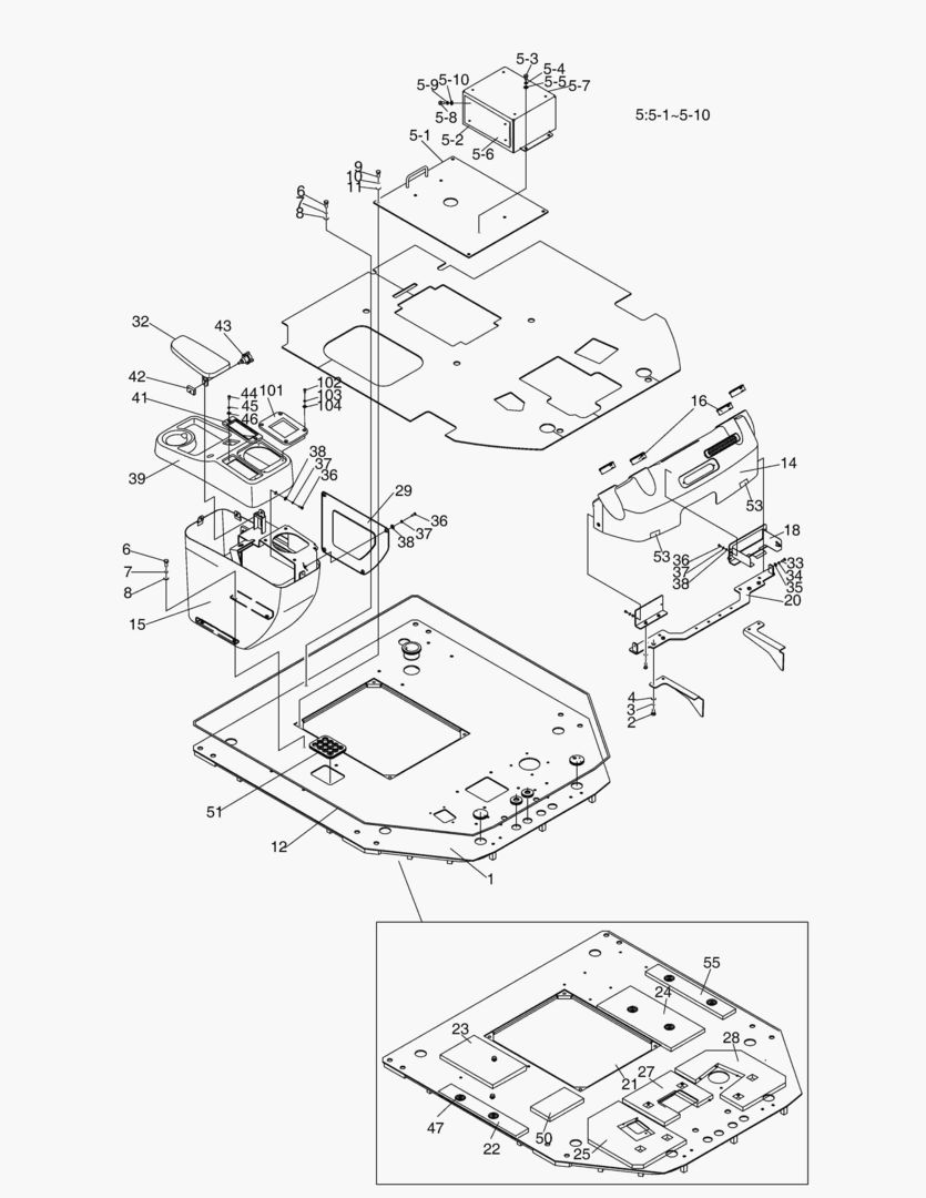 5850 STAND ASSY;ROPSпј€RUSSIA & BRAZILпј‰