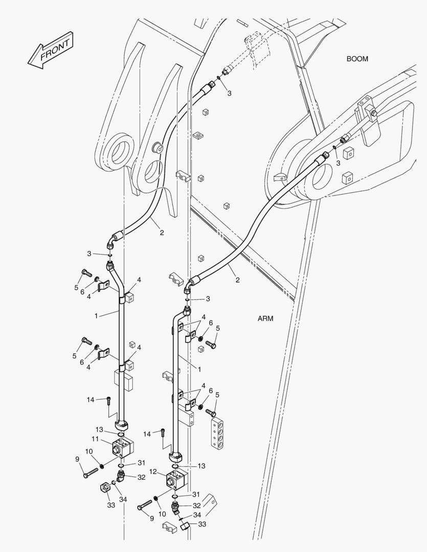 ГИДРОСИСТЕМА РУКОЯТИ - ВРАЩАЮЩИЙСЯ (РУКОЯТЬ 2.9 м)