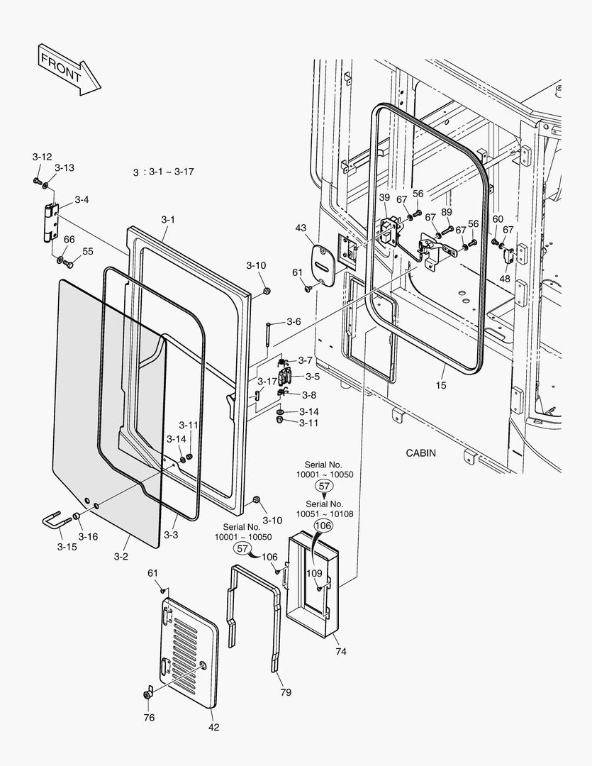 1460 CABIN(5) - DOOR ASS`Y(R.H)