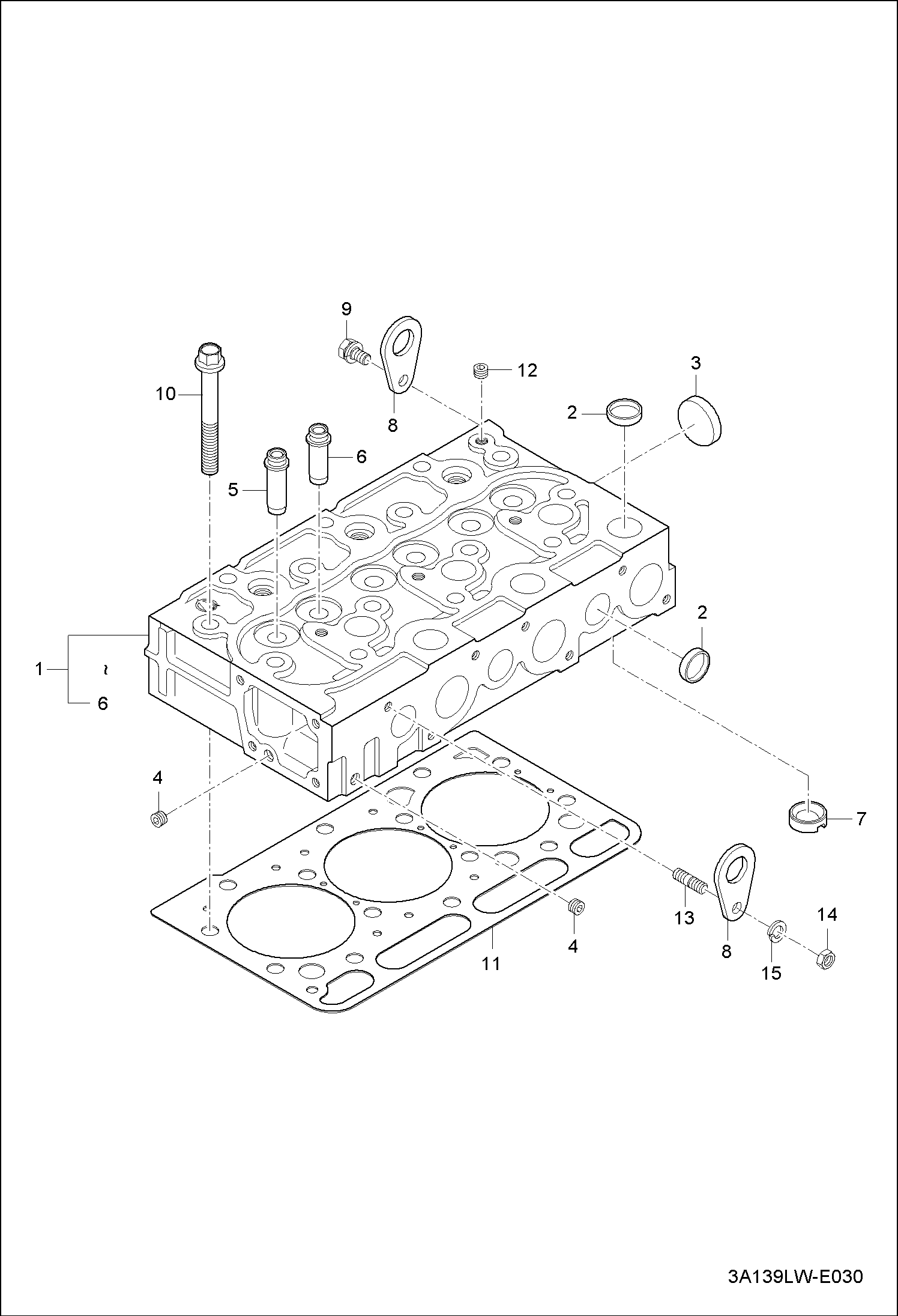 ГОЛОВКА ЦИЛИНДРА В СБОРЕ (СЕРИЙНЫЙ НОМЕР ABFJ11001 И ВЫШЕ)