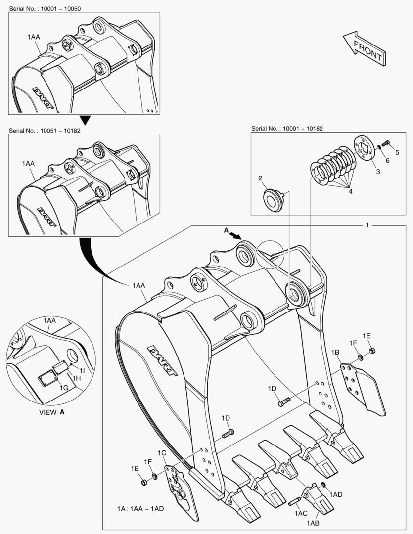 6880 BUCKET ASS`Y - 1.65mВі(54`) - SIDE PIN [10001~10231]