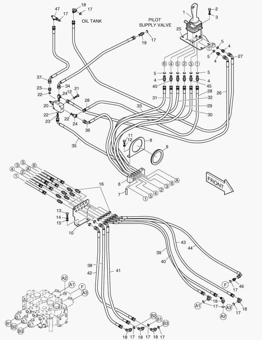 ТРУБОПРОВОД СЕРВОУПРАВЛЕНИЯ-3 КАТУШКИ