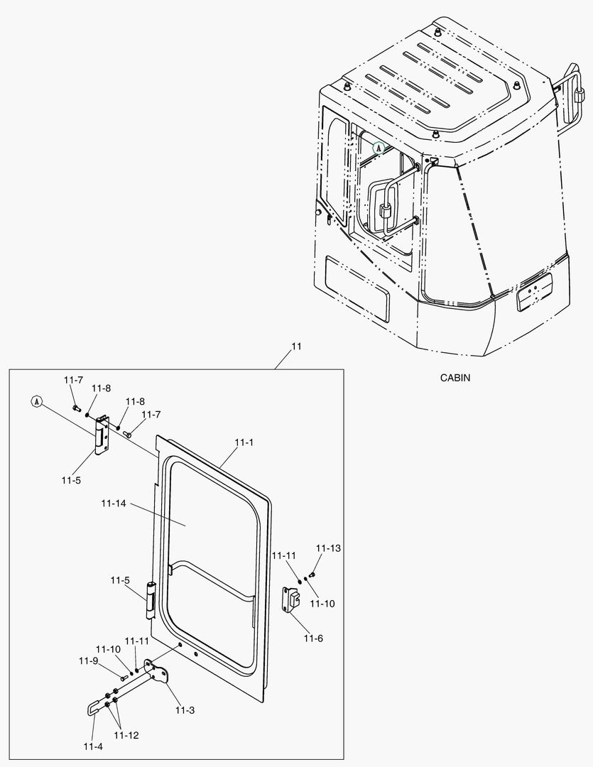 5690 CABIN(4) - DOOR ASS`Y(R.H);ROPS&General Glass RU [10001~10627]