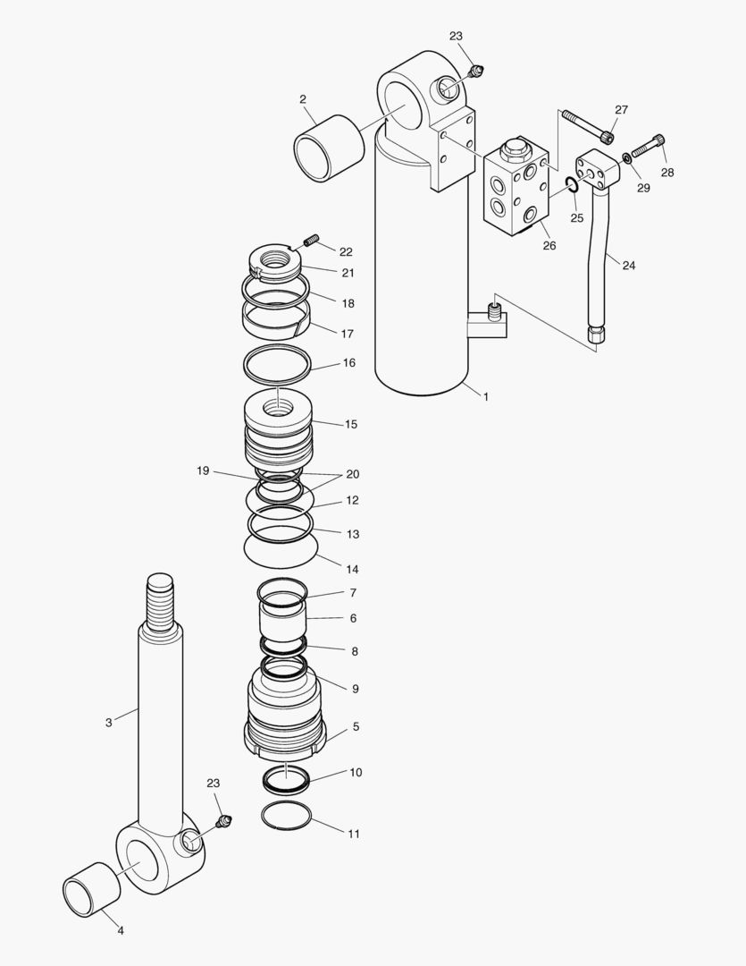 ЦИЛИНДР БУЛЬДОЗЕРА - ПРАВОСТОРОННИЙ