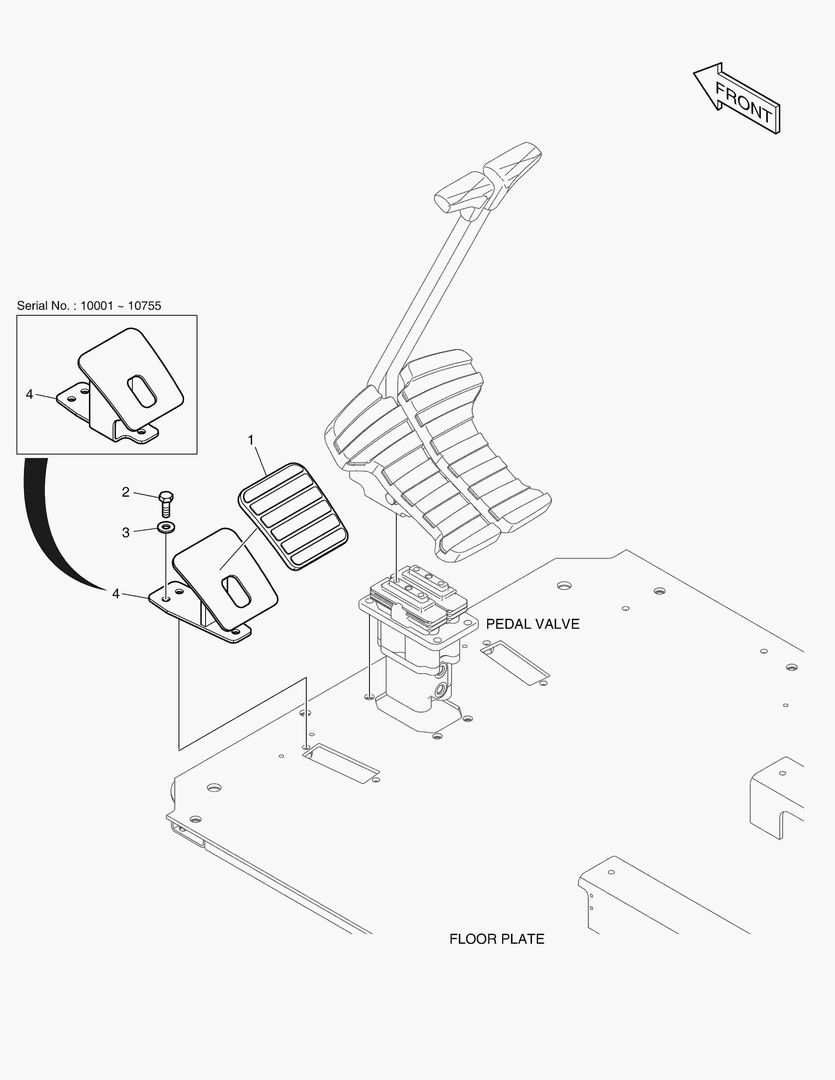 ПОДСТАВКА ДЛЯ НОГ - ЛЕВОСТОРОННИЙ(СИСТЕМА ЗАЩИТЫ ПРИ ОПРОКИДЫВАНИИ)